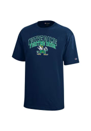 Notre Dame Fighting Irish Youth Navy Blue Arch Mascot Short Sleeve T-Shirt