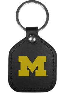 Michigan Wolverines Leather Square Keychain