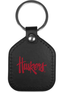 Nebraska Cornhuskers Leather Square Keychain