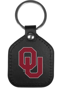 Oklahoma Sooners Leather Square Keychain