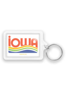 Iowa colorful waves design Keychain