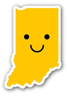 Indiana Smiley Face Stickers