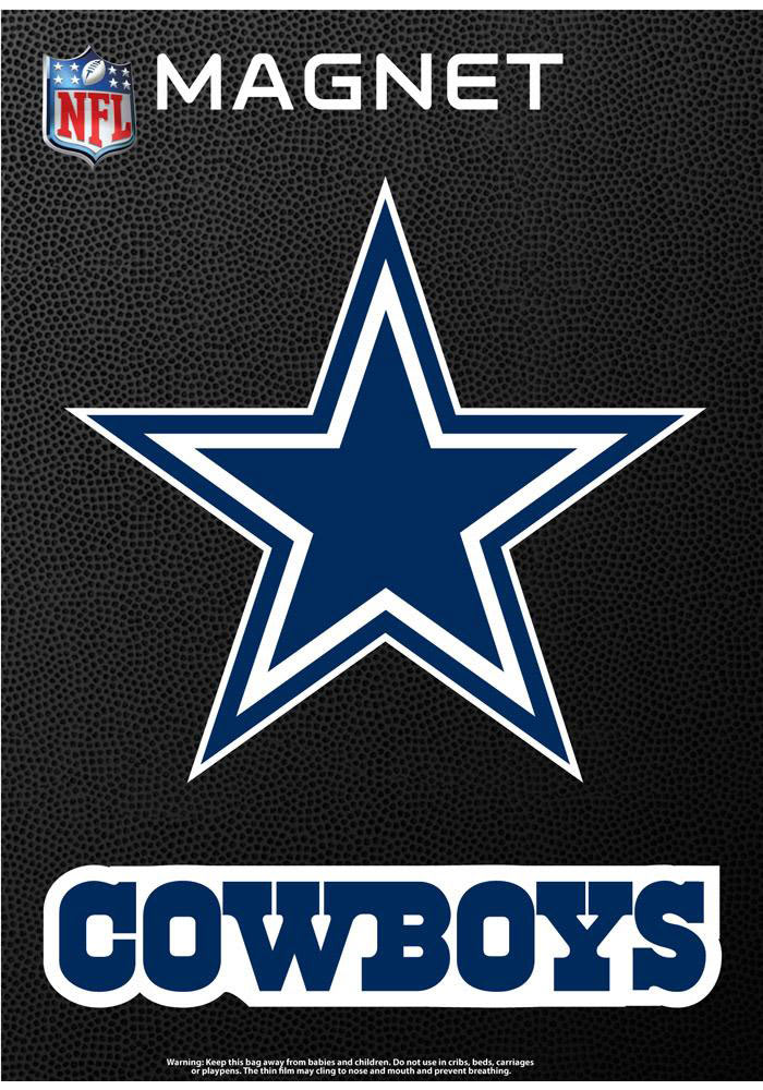 Dallas Cowboys Black Helmet w/ Blue Star Logo MAGNET - NFL Die-cut MAGNET |