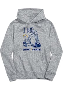 Vive La Fete Kent State Golden Flashes Youth Grey Excavator Long Sleeve Hoodie
