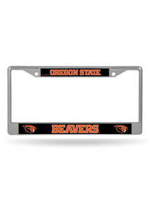 Oregon State Beavers Decal Chrome License Plate Frame - Silver
