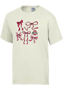 Ohio State Buckeyes Womens Ivory Bows Short Sleeve T-Shirt