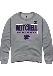 Dominic Mitchell Rally Mens Graphite K-State Wildcats NIL Stacked Box Player Crew