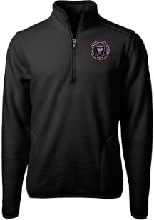 Cutter and Buck Inter Miami CF Mens Black Cascade Sherpa Big and Tall Qtr Zip