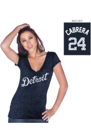 Miguel Cabrera Detroit Tigers Womens Navy Blue Cabrera Player Tee Player T-Shirt