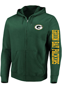 Green Bay Packers Mens Green Full Zip Big and Tall Zip Sweatshirt