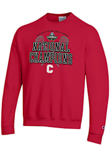 Champion Cornell Big Red Mens Gold 2025 Mens Lacrosse National Champions Powerblend Long Sleeve Cr..