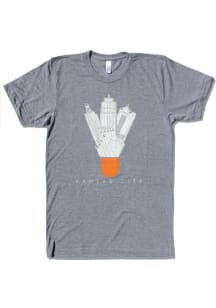 Bozz Prints Kansas City Grey Icons Shuttlecock Short Sleeve T Shirt