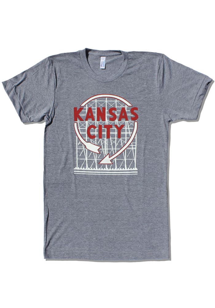 Bozz Prints Kansas City Grey Western Auto Sign Short Sleeve T Shirt