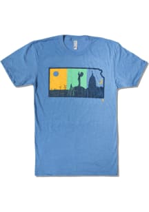 Bozz Prints Kansas Light Blue Layers Short Sleeve T Shirt