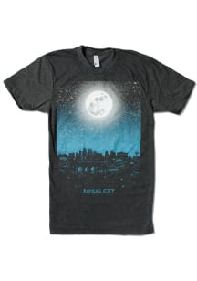 Bozz Prints Kansas City Heather Black Night Sky Moon Short Sleeve T-Shirt