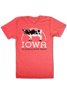 Bozz Prints Iowa Red Does A Body Good Short Sleeve Fashion T Shirt