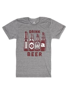 Bozz Prints Iowa Grey Drink Iowa Beer Short Sleeve Fashion T Shirt
