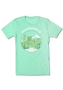 Bozz Prints Minneapolis Green Skyline Short Sleeve Fashion T Shirt