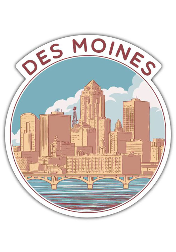 Des Moines Circle Stickers