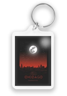 Chicago Moon Keychain