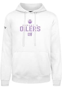 Levelwear Edmonton Oilers Mens White Podium Carve Long Sleeve Hoodie