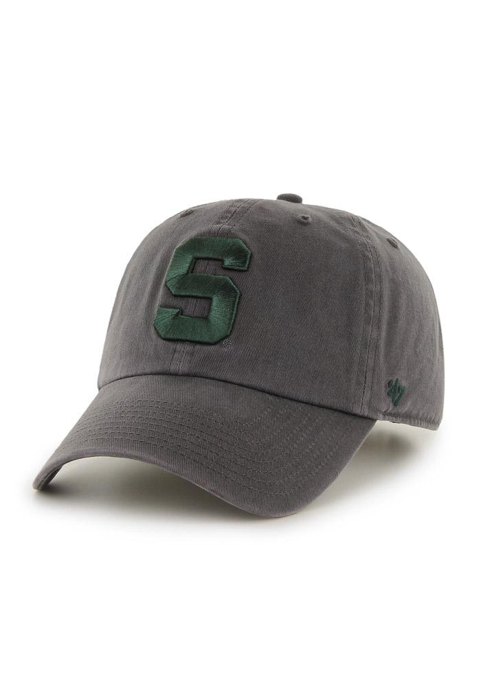 47 Michigan State Spartans Clean Up Adjustable Hat - Charcoal