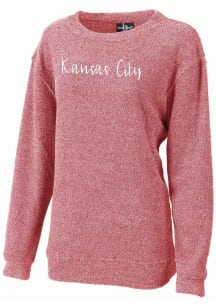 Kansas City Womens Red Script Long Sleeve Crew Sweatshirt