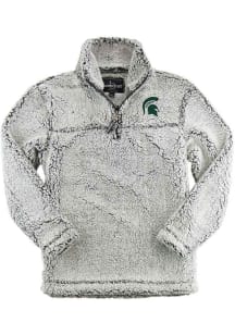 Michigan State Spartans Womens Grey Sherpa 1/4 Zip Pullover