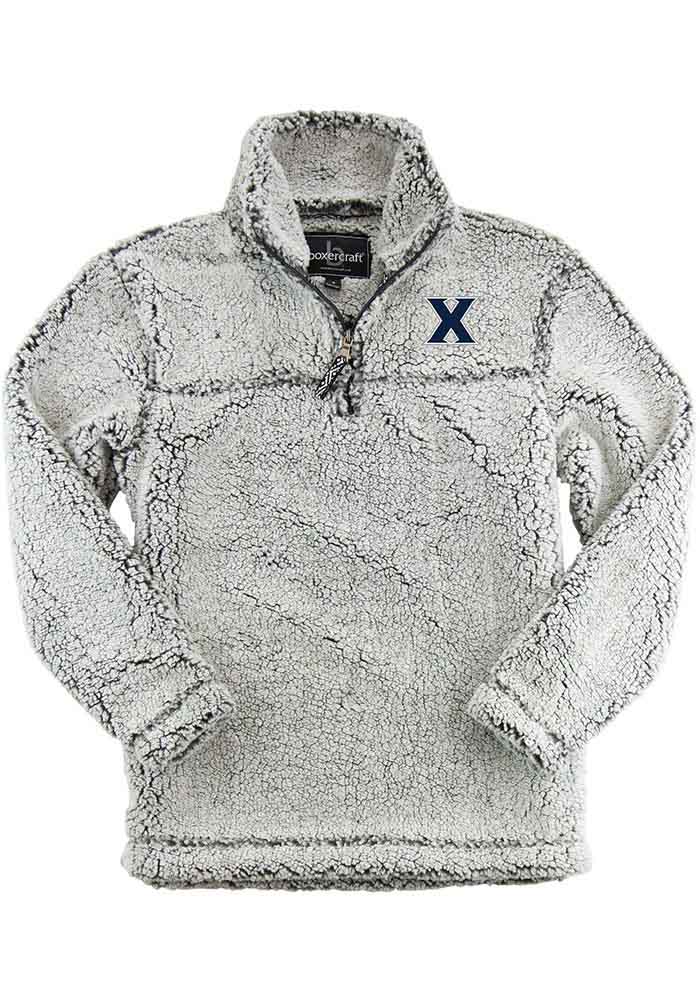 【sherpa】 Xavier Musketeers Womens GREY Sherpa Long Sleeve Qtr Zip - 17770193