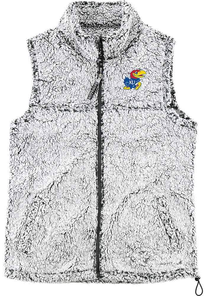 Kansas Jayhawks Womens Grey Sherpa Vest