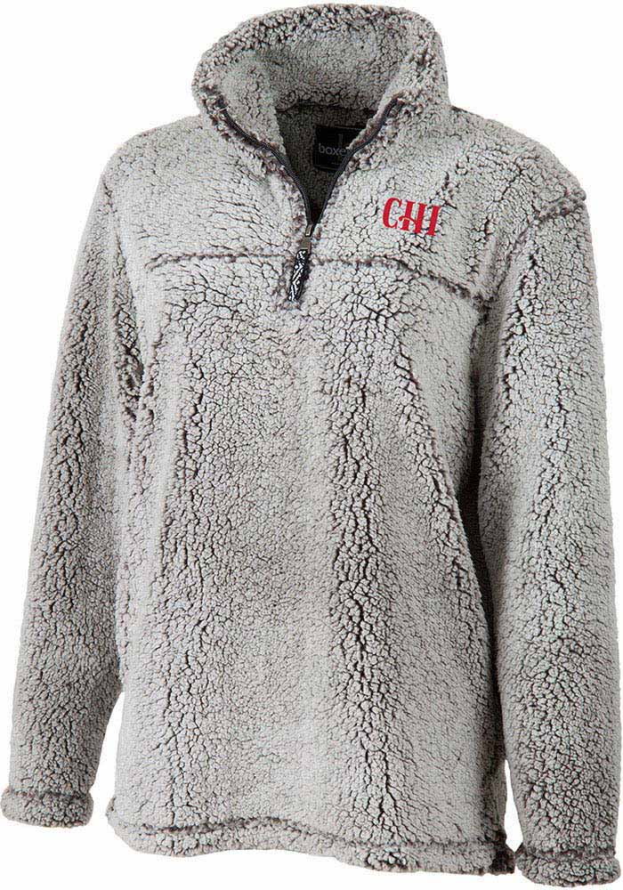 Chicago Womens Grey Sherpa 1/4 Zip Pullover