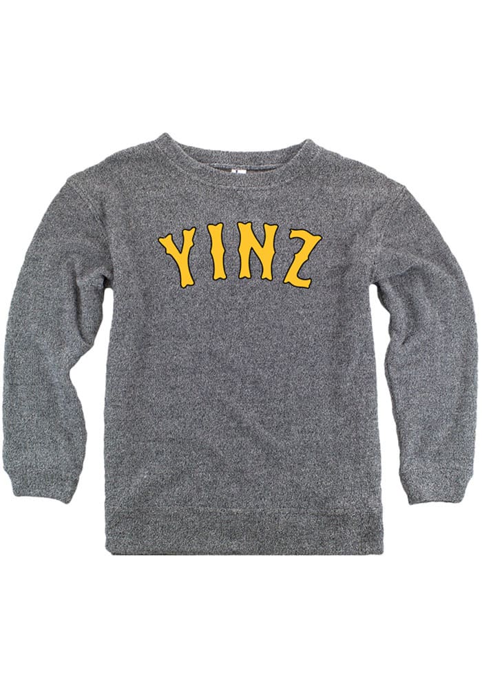Pittsburgh Womens Grey Yinz Cozy Long Sleeve Crew Sweatshirt