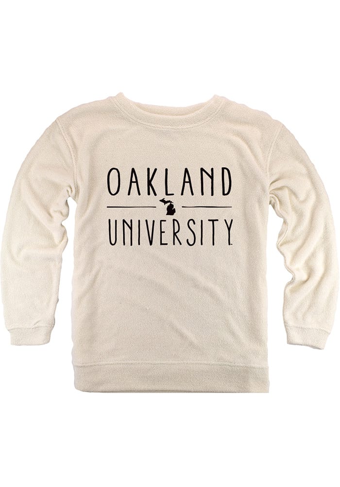 Oakland University Golden Grizzlies Womens Oatmeal Cozy Crew Sweatshirt