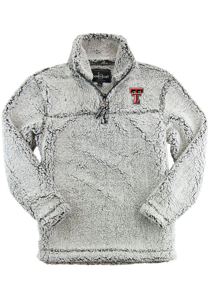 Texas Tech Red Raiders Womens Grey Sherpa 1/4 Zip Pullover