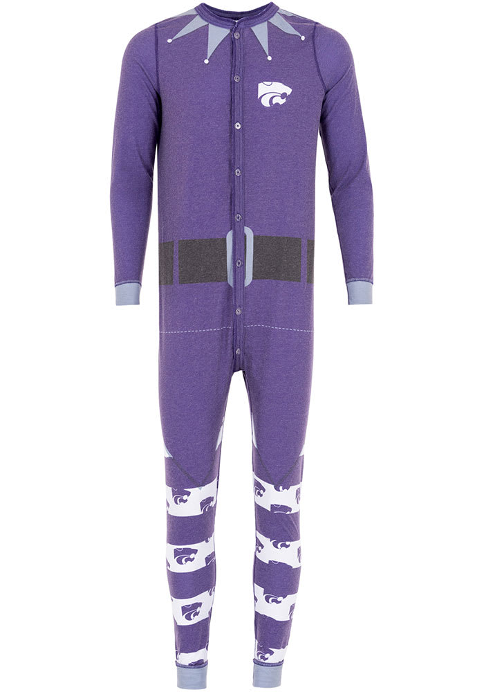 K-State Wildcats Mens Purple Elf Union Suit Sleep Pants