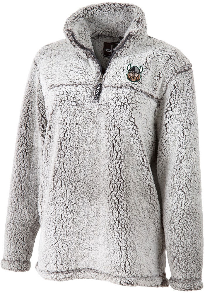 Cleveland State Vikings Womens Grey Sherpa 1/4 Zip Pullover