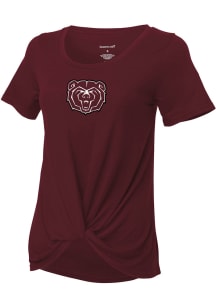 Missouri State Bears Girls Maroon Twisted Short Sleeve Fashion T-Shirt