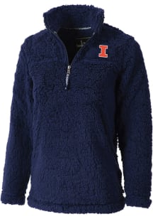 Womens Navy Blue Illinois Fighting Illini Sherpa Qtr Zip