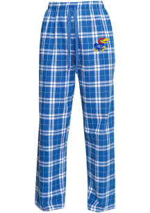 Kansas Jayhawks Womens Blue Flannel Loungewear Sleep Pants