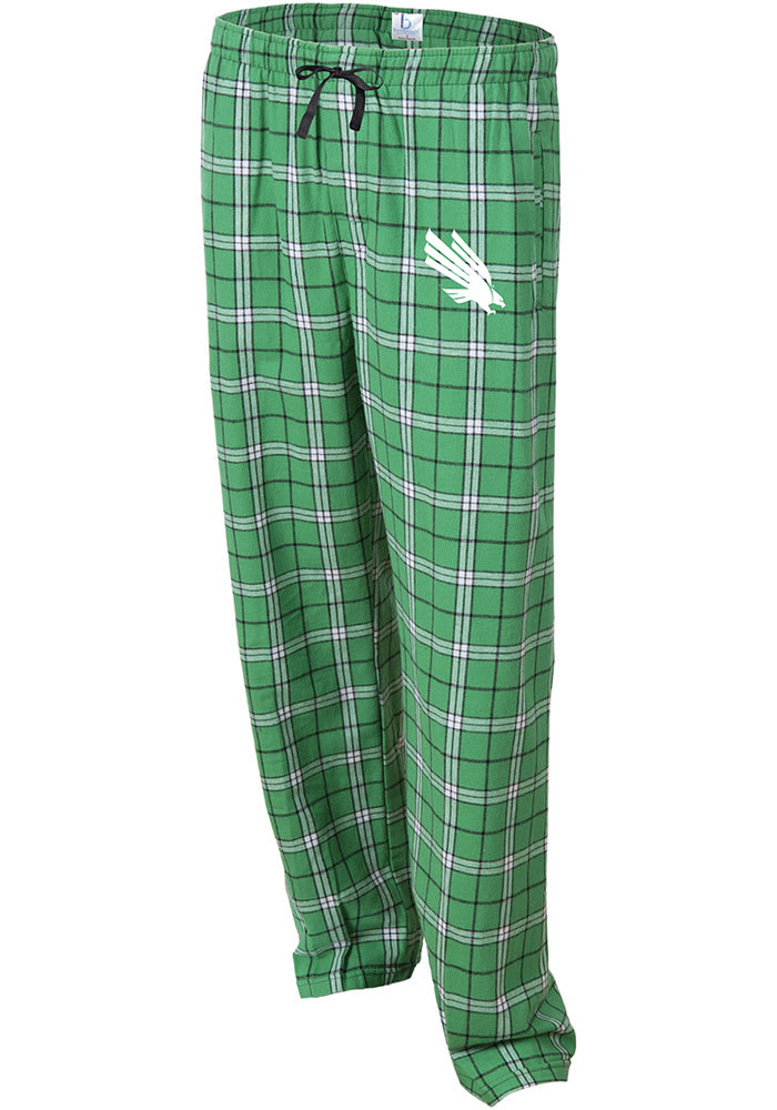 North Texas Mean Green Womens Kelly Green Flannel Loungewear Sleep Pants