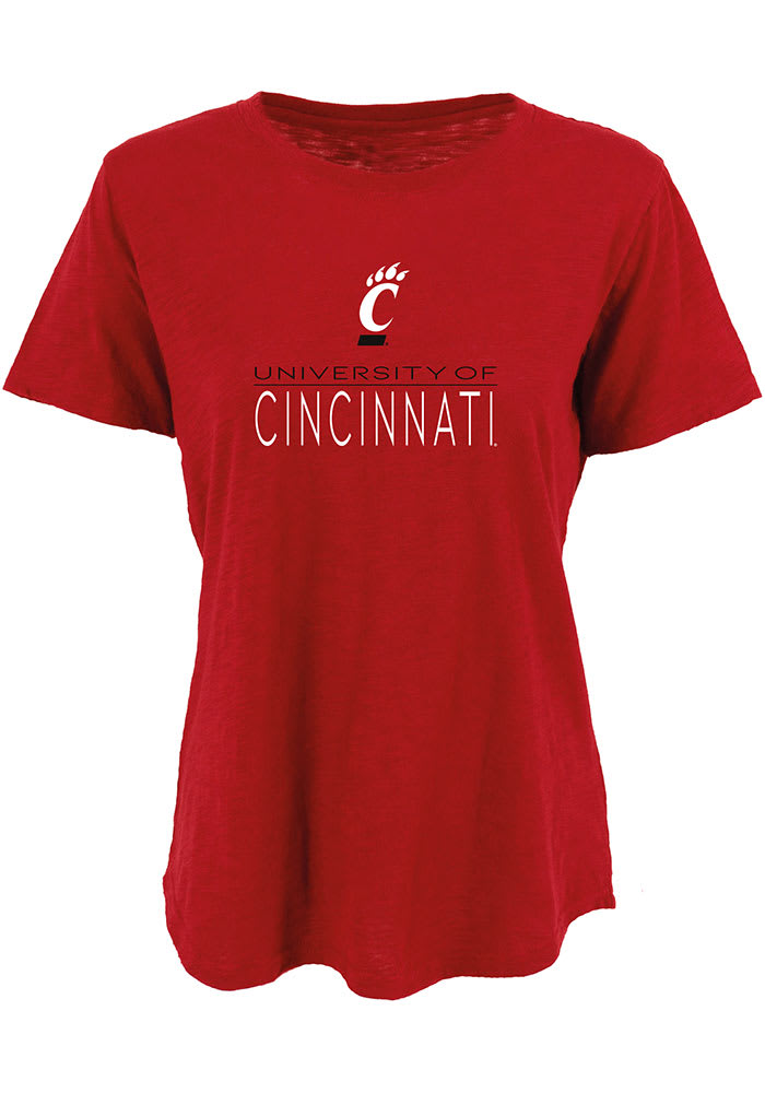 Cincinnati Bearcats Womens Red Cut It Out Short Sleeve T-Shirt