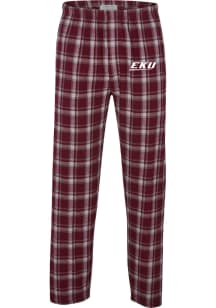 Eastern Kentucky Colonels Mens Maroon Plaid Flannel Flannel Sleep Pants