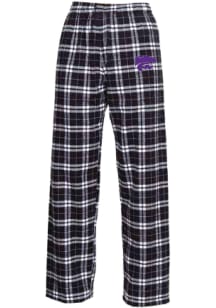 K-State Wildcats Youth Black Plaid Flannel Sleep Pants