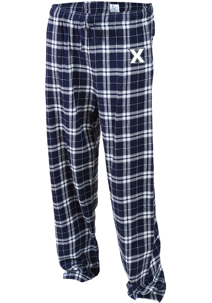 Xavier Musketeers Youth Navy Blue Plaid Flannel Sleep Pants