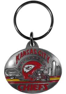 Kansas City Chiefs Oval Carved Metal Keychain