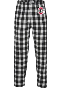 Mens Black Ohio State Buckeyes Flannel Loungewear Sleep Pants