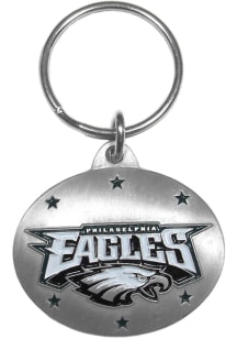 Philadelphia Eagles Oval Carved Metal Keychain