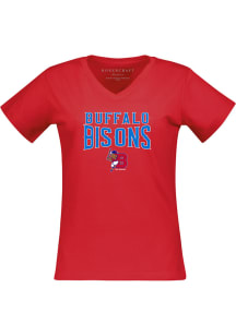 Buffalo Bisons Womens Red Womens Short Sleeve T-Shirt