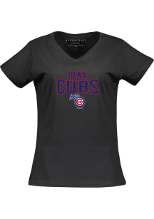 Iowa Cubs Womens Black Womens Short Sleeve T-Shirt