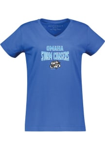 Omaha Storm Chasers Womens Blue Womens Short Sleeve T-Shirt